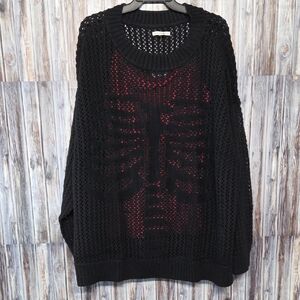 American Eagle Outfitters Black Knit Womens Crewneck Sweater Size XL